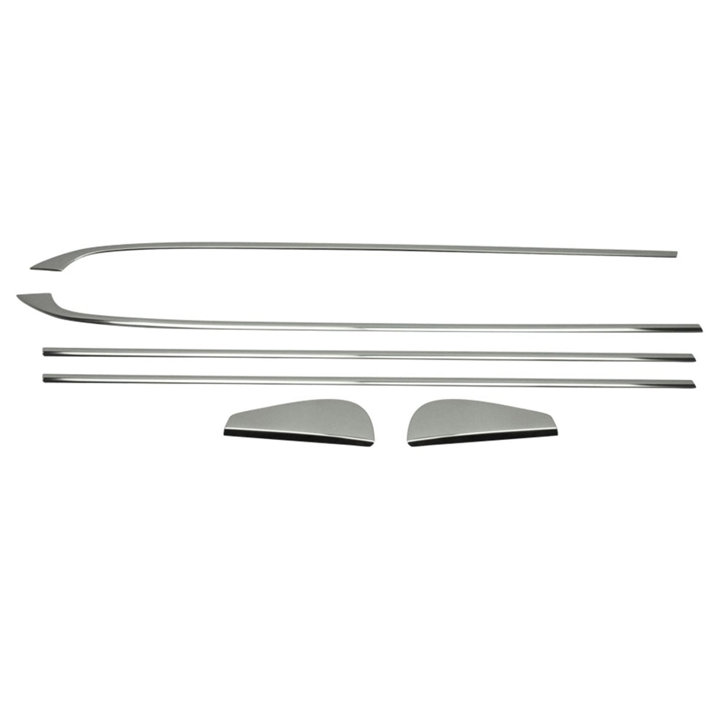 Benzi decorative pentru geamuri Renault Megane 2008-2016, oțel inoxidabil cromat, 6 bucăți