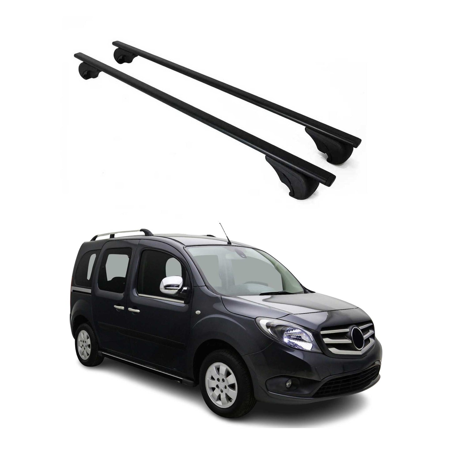 Portbagaj de plafon pentru Mercedes Citan W415 2012-2021 75kg, negru metalic, 2x