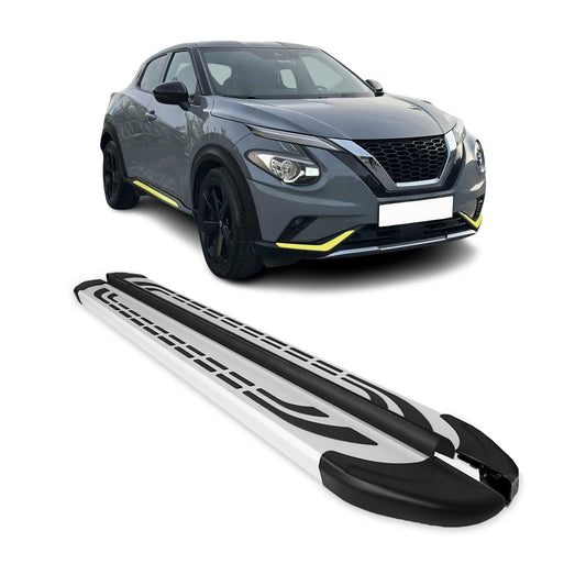 Praguri laterale Nissan Juke 2019-2025, gri aluminiu