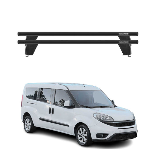 Menabo Dachträger Grundtäger für Fiat Doblo 2010-2022 75kg Alu Schwarz 2 tlg