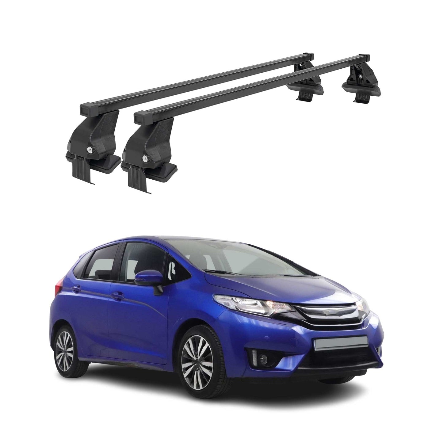 Menabo Dachträger Grundtäger für Honda Jazz 2015-2020 50kg Stahl Schwarz 2 tlg