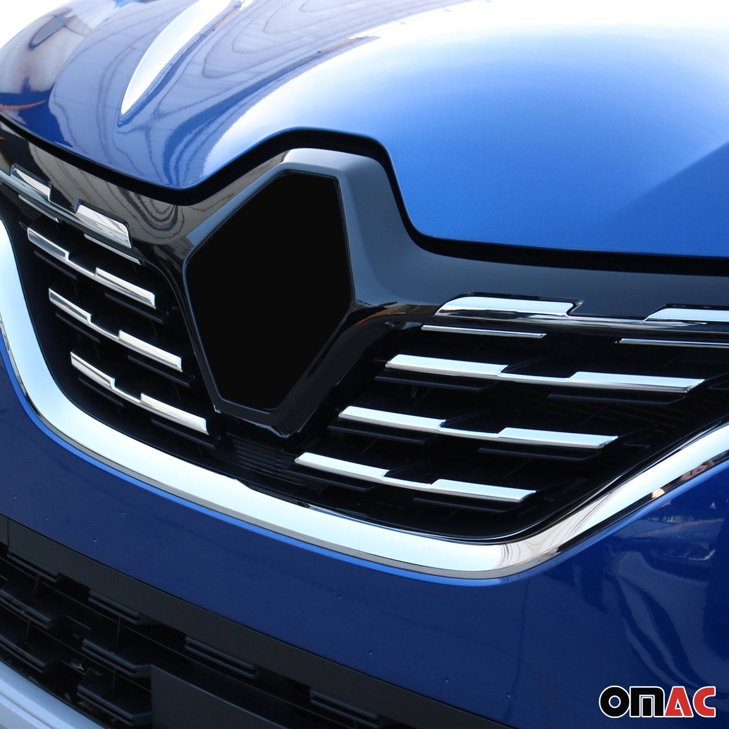 Benzi grilă radiator pentru Renault Captur 2020-2025, crom-argintiu, 6x