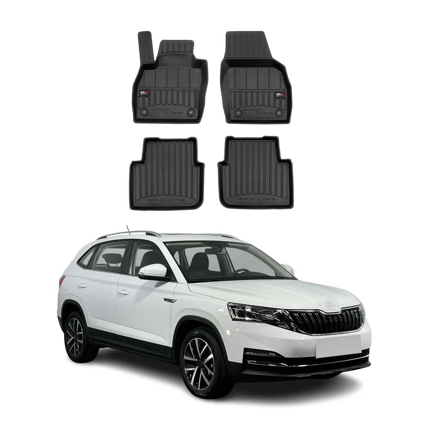 2019-2025 Skoda Kamiq Fußmatten TPE Schwarz 4 tlg