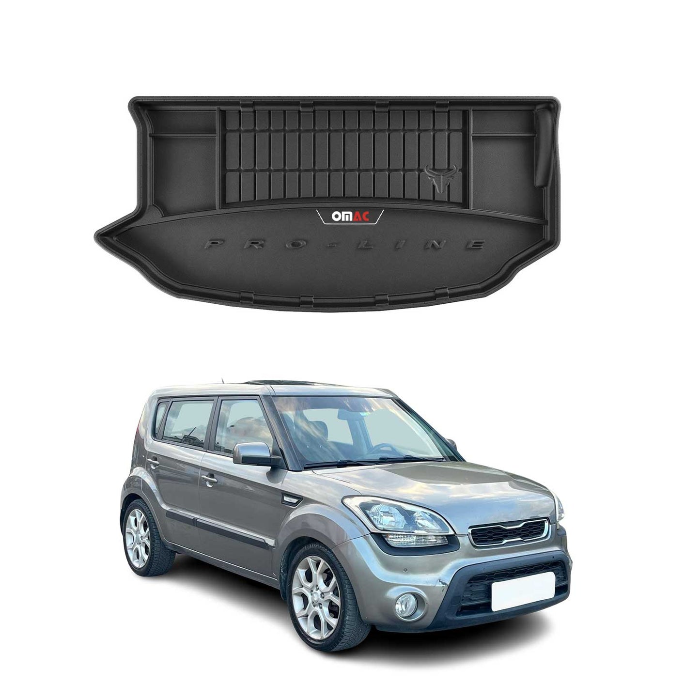 OMAC Gummi Kofferraumwanne für Kia Soul XL 2008-2013 TPE Laderaumwanne Schwarz