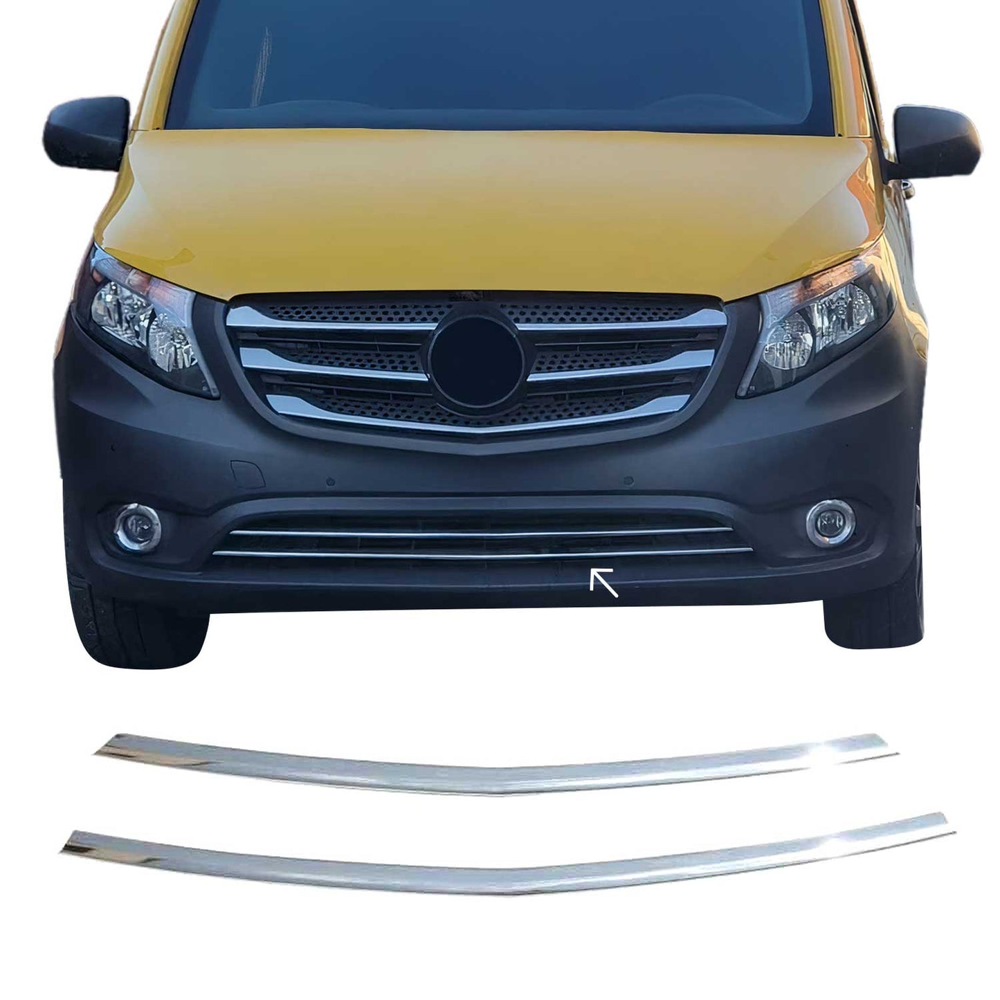 Kühlergrill Grillleisten für Mercedes Vito W447 Kasten Mixto 2014-2019 Chrom 2x
