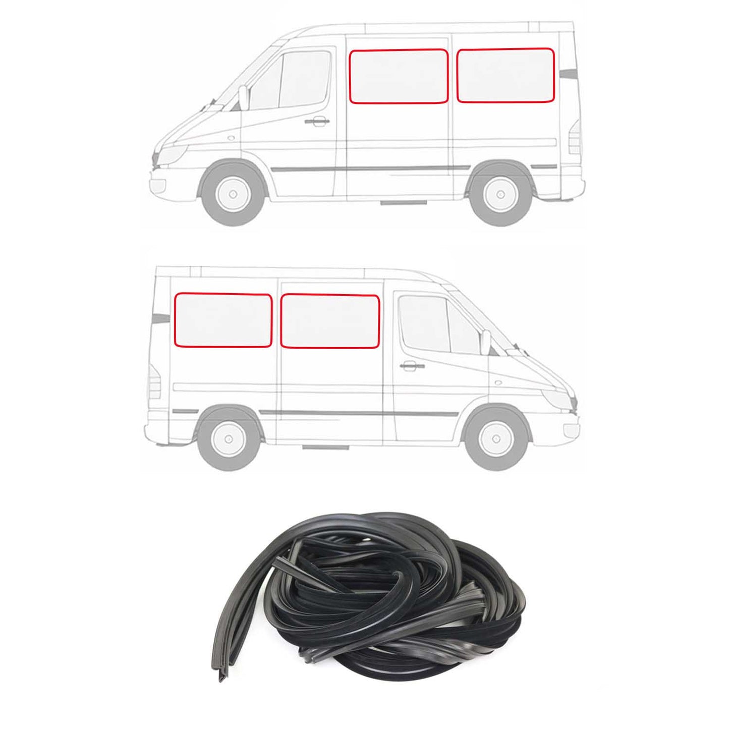Auto Türdichtungdichtung Kantenschutz für Mercedes Sprinter W901 1995-2006