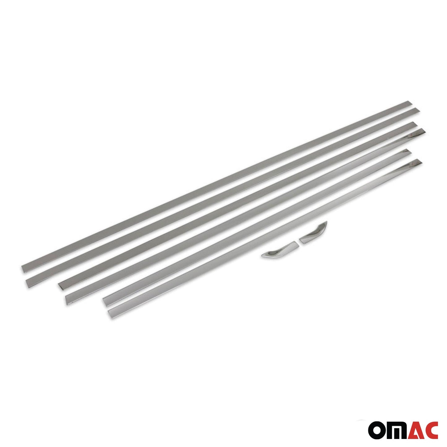 Benzi decorative pentru geamuri pentru VW Crafter 2017-2025 ampatament L2, oțel inoxidabil, set 8 piese