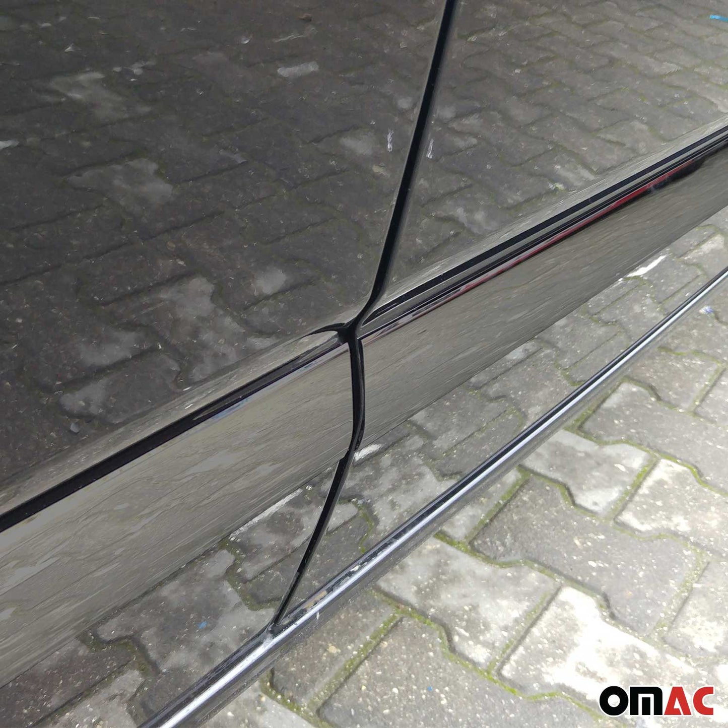 Seitentürleiste für VW Transporter T5 2003-2015 Einzeltür L2 Chrom Dunkel 7tlg