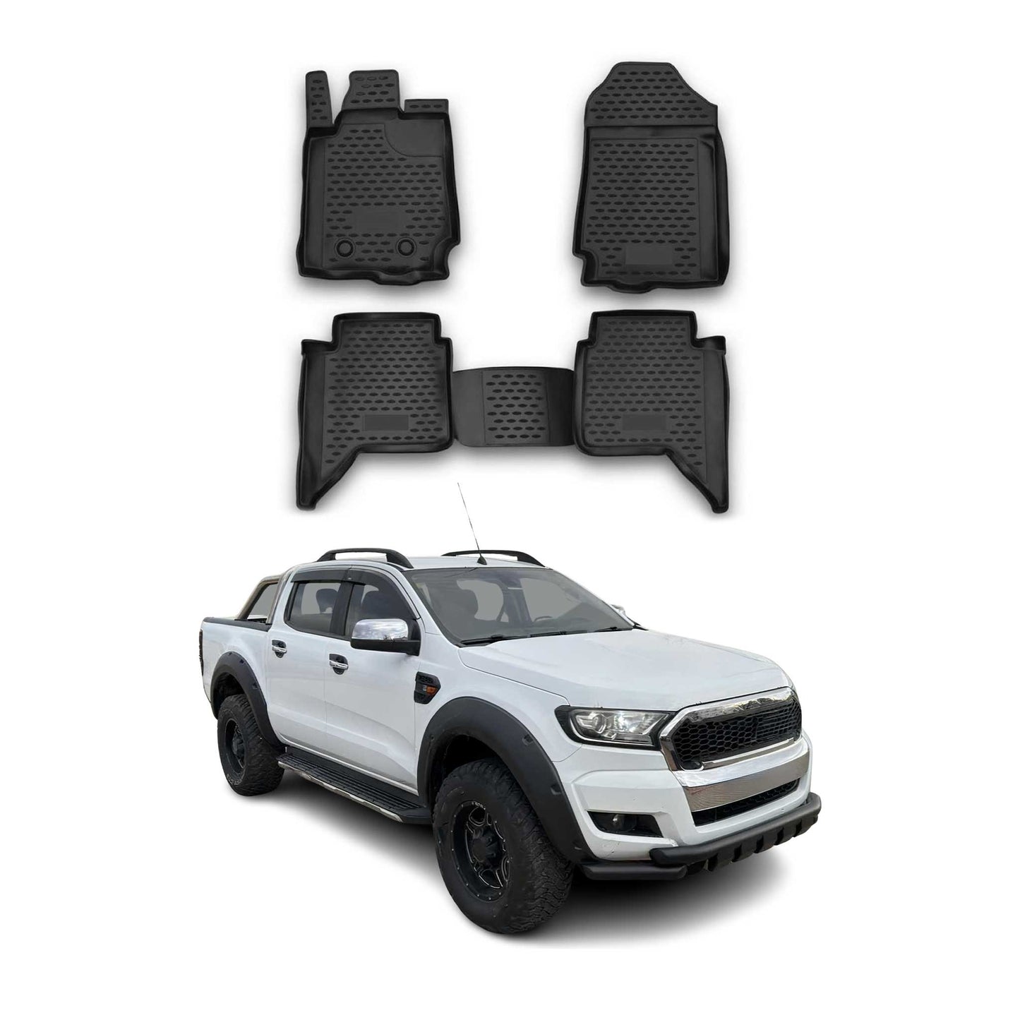 2012-2022 Ford Ranger DoubleCab Fußmatten Gummi Schwarz