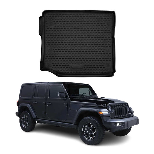 Covoraș portbagaj/tapițerie portbagaj pentru Jeep Wrangler 2018-2020, cauciuc TPE, negru