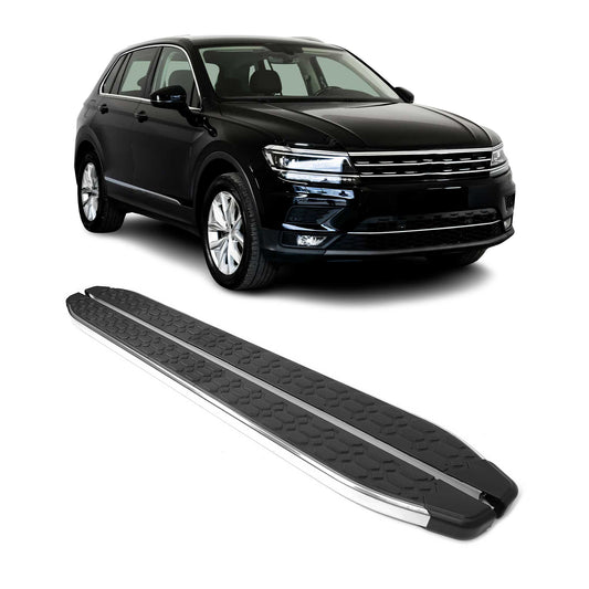 Praguri/praguri laterale pentru VW Tiguan Allspace 2016-2024, oțel, negru/gri