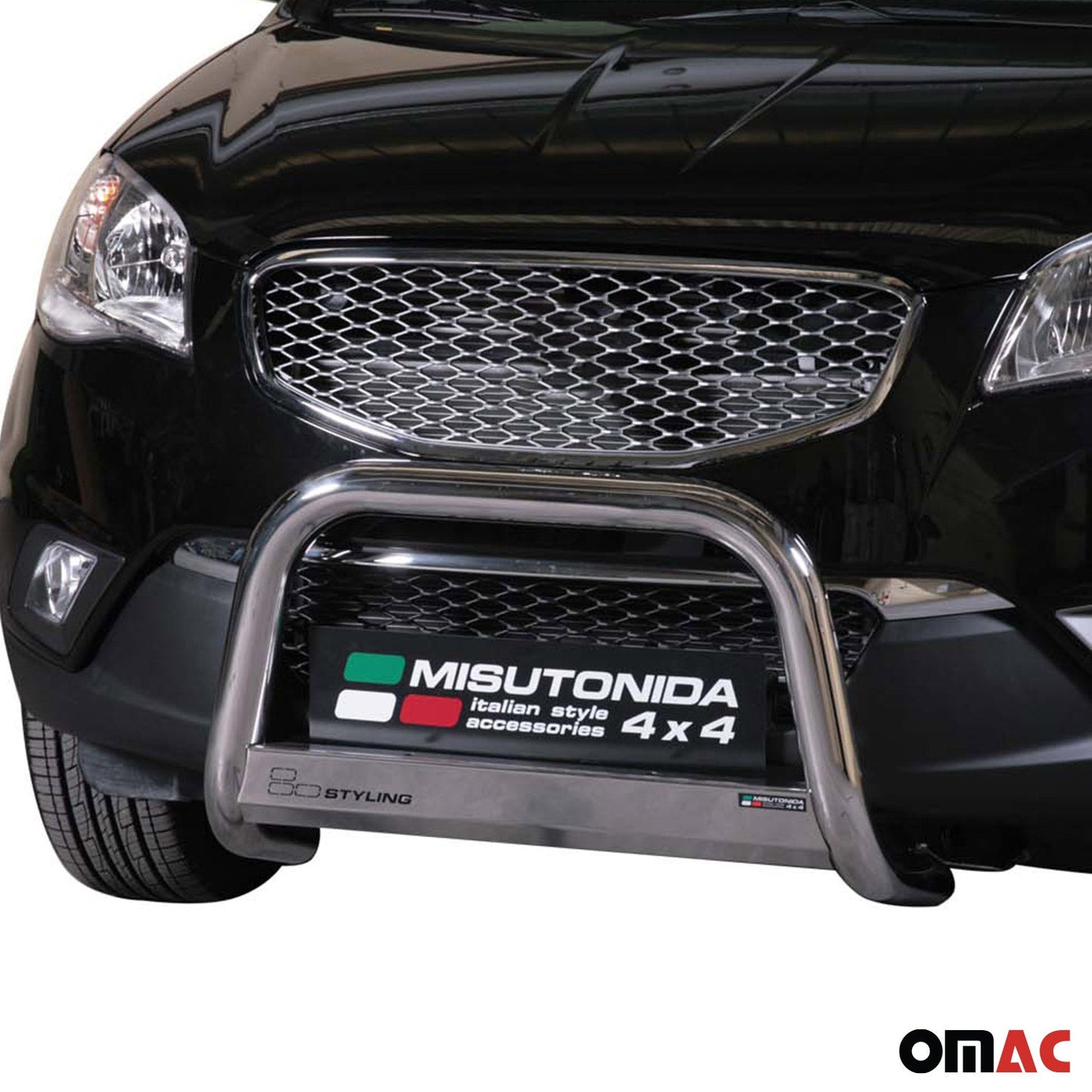 Frontbügel Frontschutzbügel für Ssangyong Korando 2011-2019 ø63mm Stahl Silber