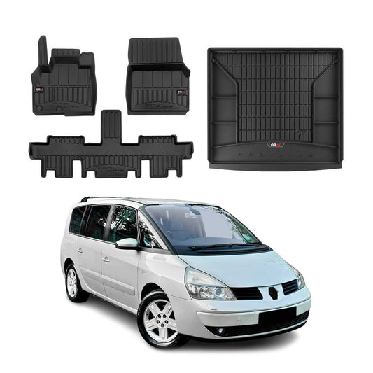 OMAC Fußmatten & Kofferraumwanne Set für Renault Espace 2002-2014 mit 3.Reihe
