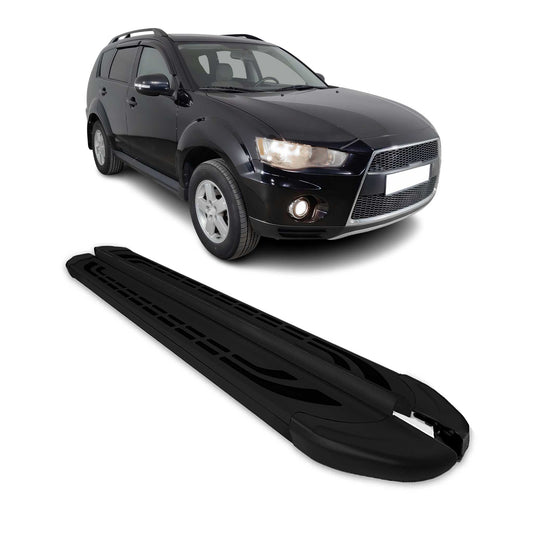 Trittbretter Seitenschweller für Mitsubishi Outlander 2006-2012 Schwarz Alu
