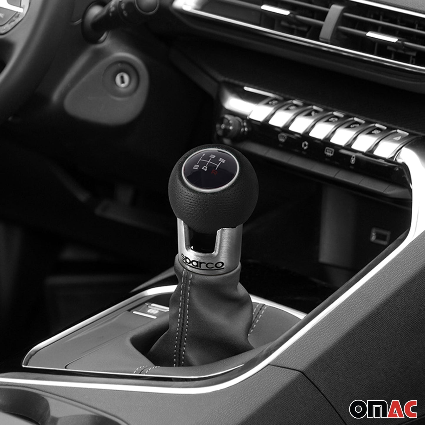 SPARCO Schaltknauf Schalthebel Schaltknopf Aluminium Kunstleder Schwarz Knauf