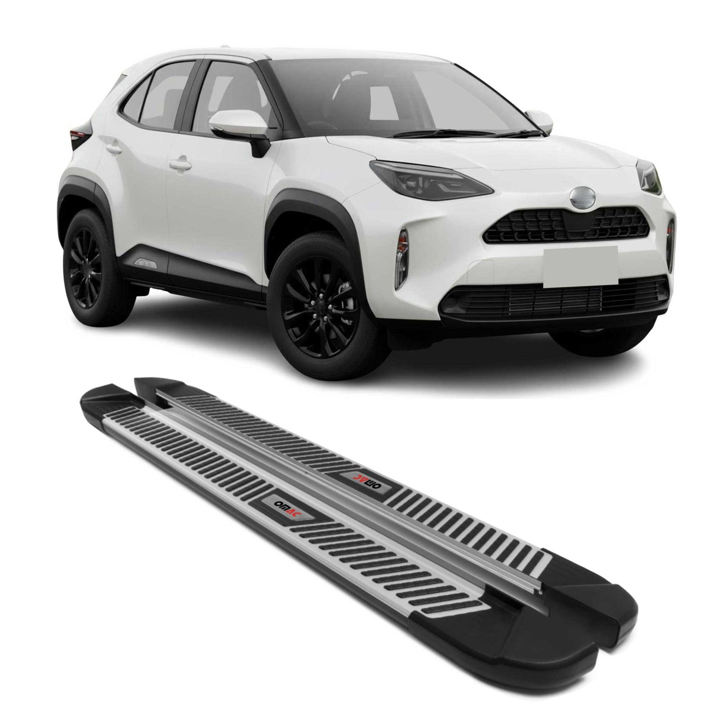 Trittbretter Seitenschweller für Toyota Yaris Cross 2023-2025 Alu Grau 2 tlg