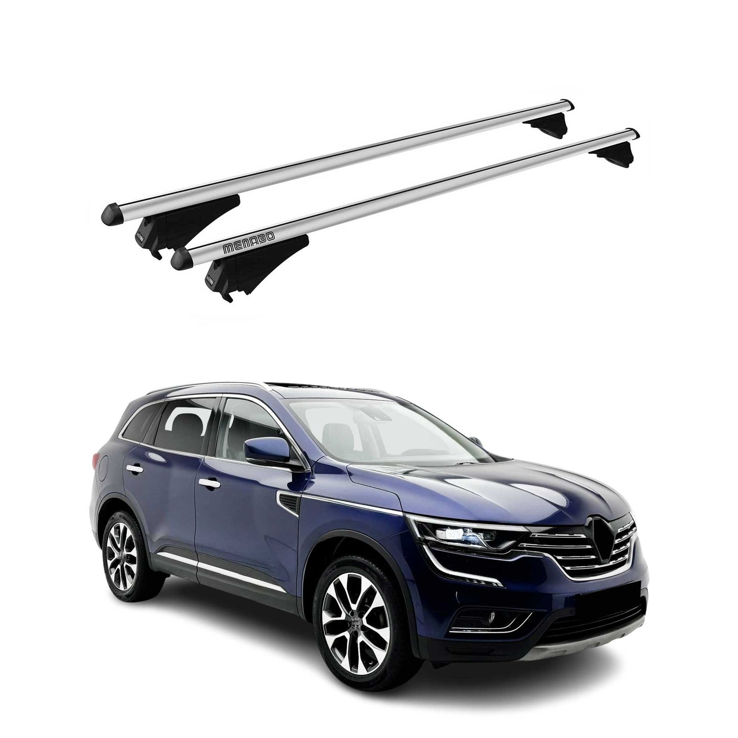 Menabo Dachträger Grundtäger für Renault Koleos mk2 2017-2025 75kg Alu Silber 2x