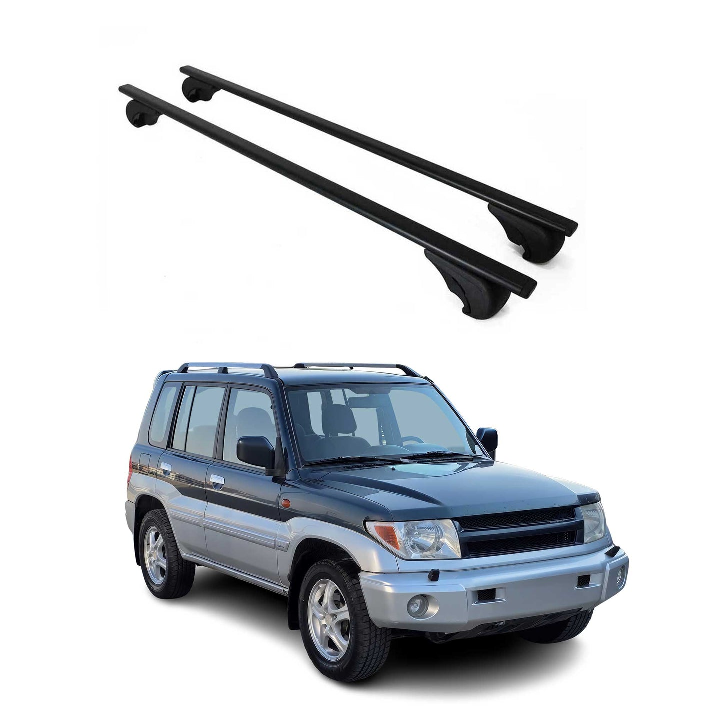 Portbagaj de plafon pentru Mitsubishi Pajero Sport 1997-2008 75kg, negru metalic