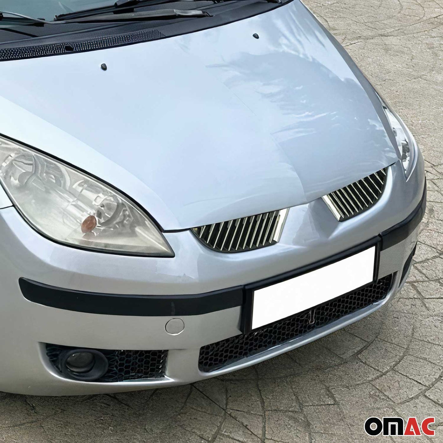 Benzi grilă radiator pentru Mitsubishi Colt Z3, oțel inoxidabil, argintiu, 24 bucăți