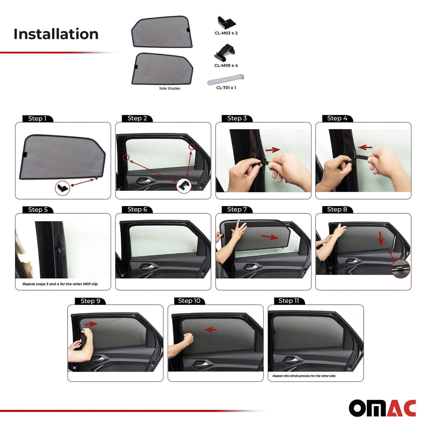 Parasolare pentru Audi A1 GB Sportback 2018-2025, uși spate, set 2 bucăți