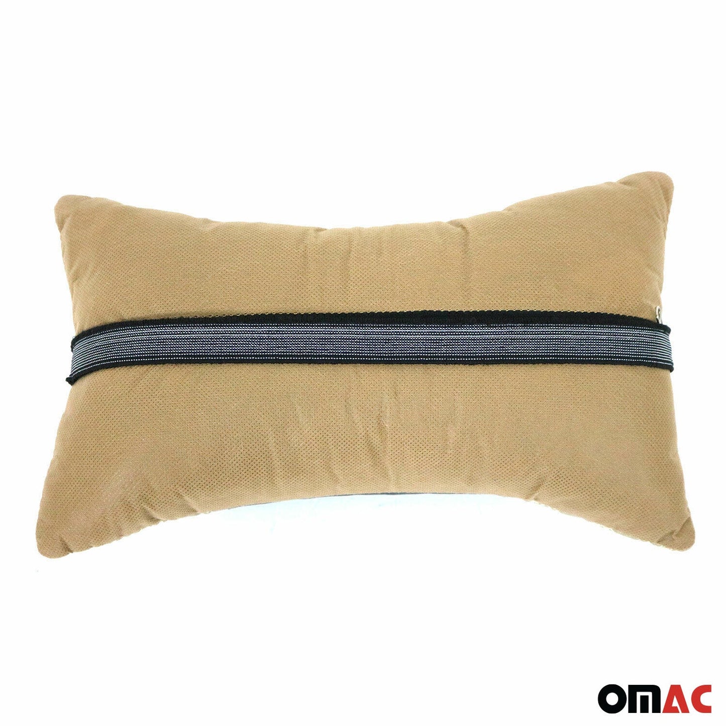 KFZ Auto Kopfstütze Sitzkissen Nackenstütze Textil & Leder Beige Schwarz 8x30 cm