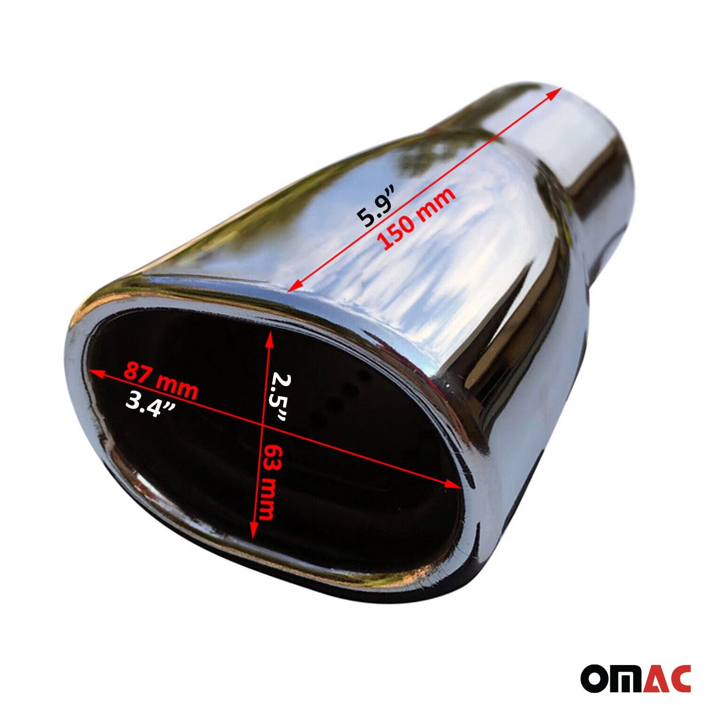 Auspuffblende Endrohr für Fort Escort Focus C-Max KA Chrom Rostfrei 53-59mm