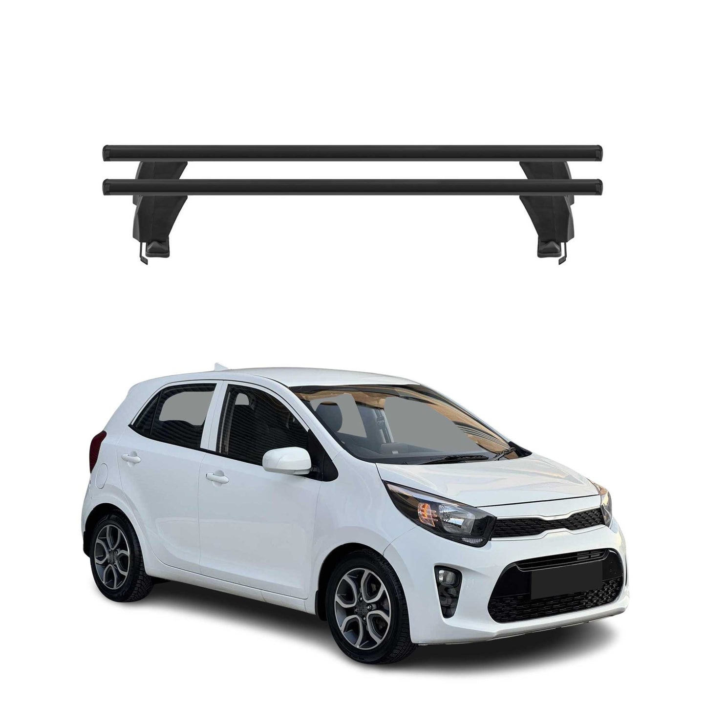 Menabo Dachträger Grundtäger für Kia Picanto 2017-2020 50kg Alu Schwarz 2 tlg