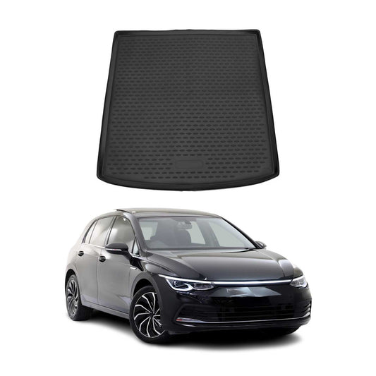 Kofferraummatte Kofferraumwanne für VW Golf 8 Variant 2019-2025 Gummi Schwarz
