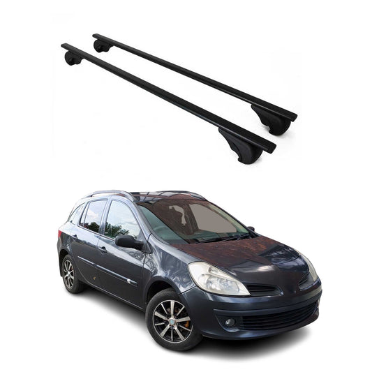 Portbagaj de plafon pentru Renault Clio Grandtour 2005-2019 75kg metal argintiu 2x
