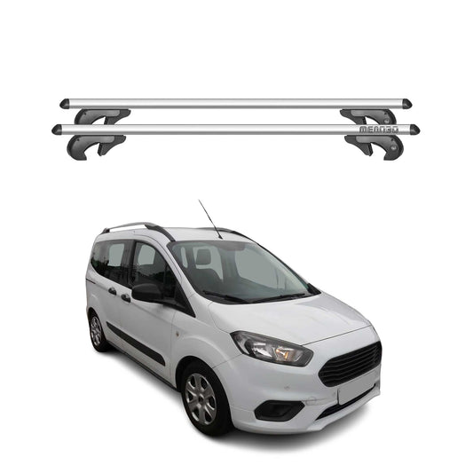 Menabo Portbagaj de plafon pentru Ford Tourneo Courier 2014-2023 90kg Gri aluminiu 2x
