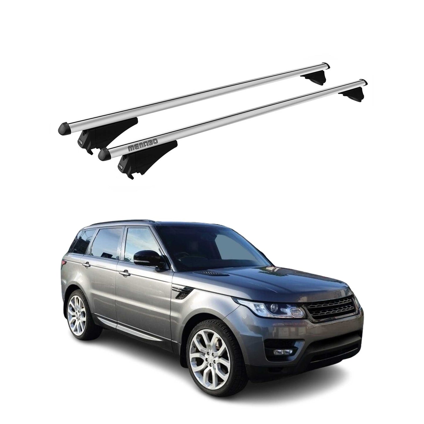 Menabo Dachträger für Land Rover Range Rover Sport L494 2014-2022 75kg Silber 2x