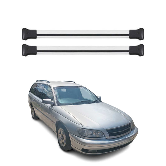 Portbagaj de plafon pentru Opel Omega B Estate 1994-1999 Pre-FL 75kg Aluminiu Argintiu 2x