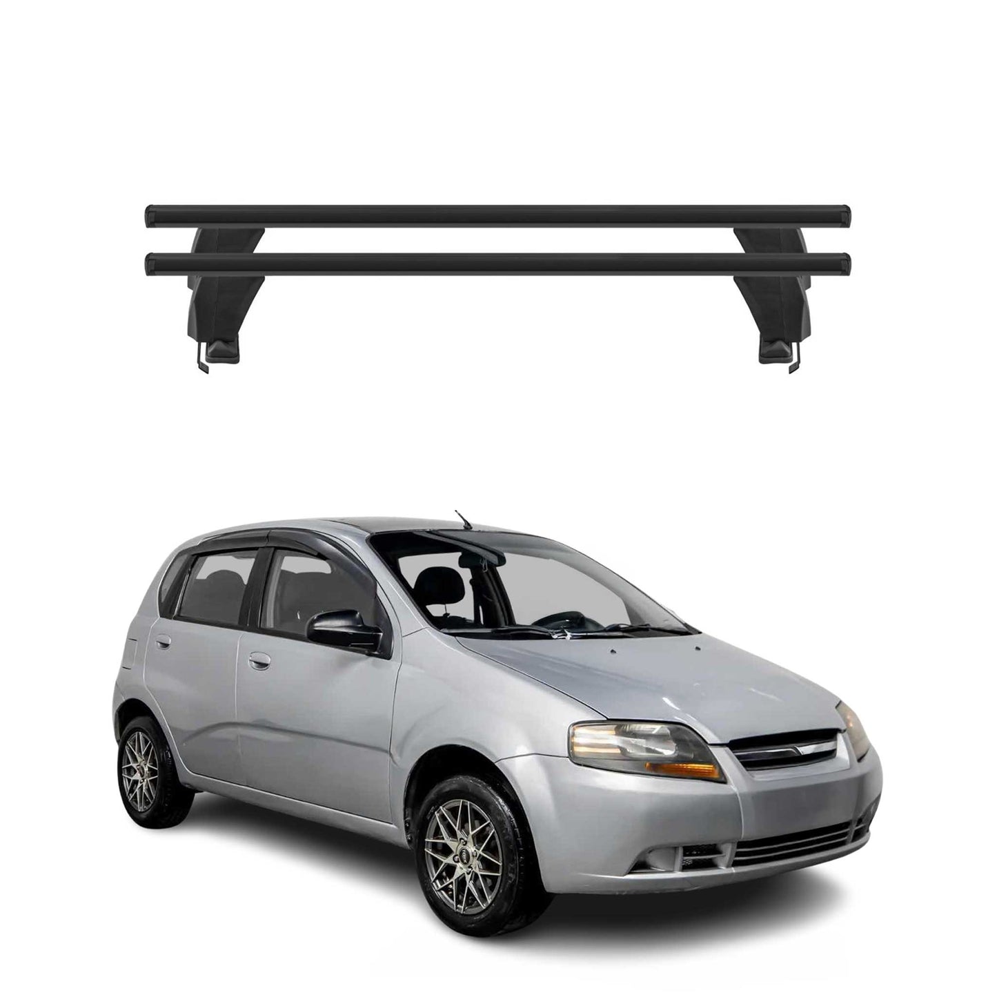 Menabo Dachträger Grundtäger für Chevrolet Aveo T250 2005-2011 50kg Alu Schwarz