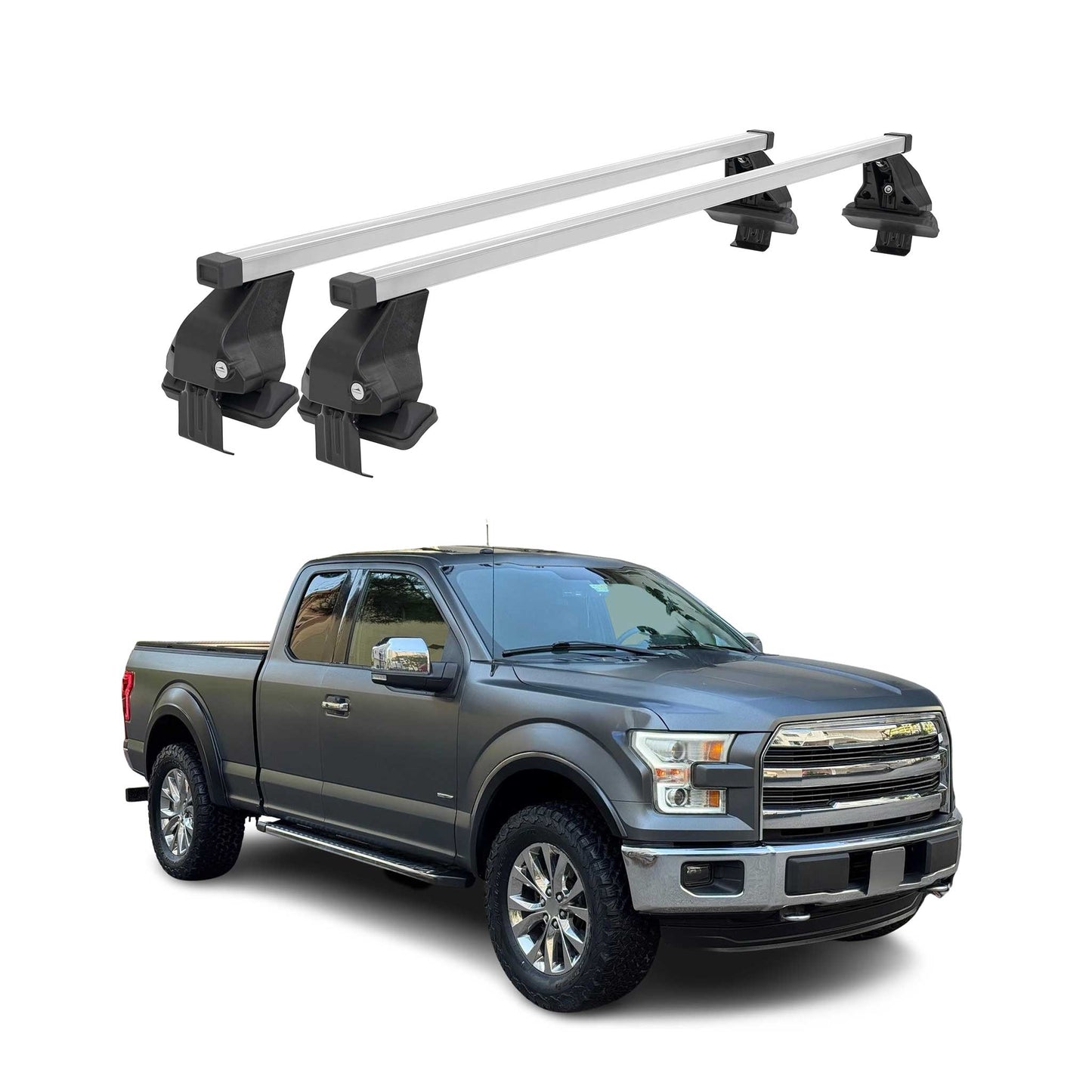 Menabo Dachträger Grundtäger für Ford F150 2015-2025 50kg Stahl Silber 2 tlg