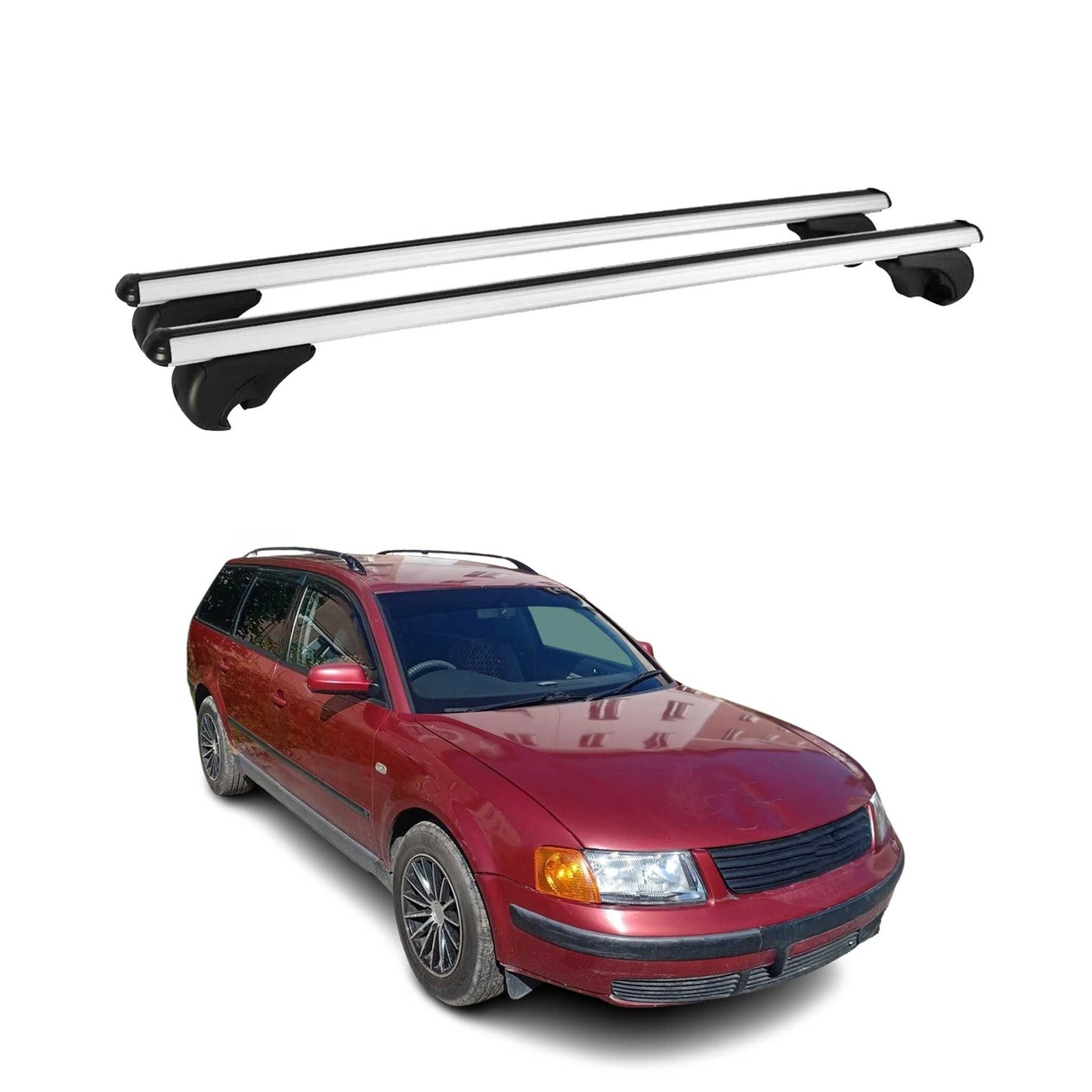 Portbagaj de plafon pentru VW Passat B5 Variant 1996-2005 75kg aluminiu argintiu 2 piese