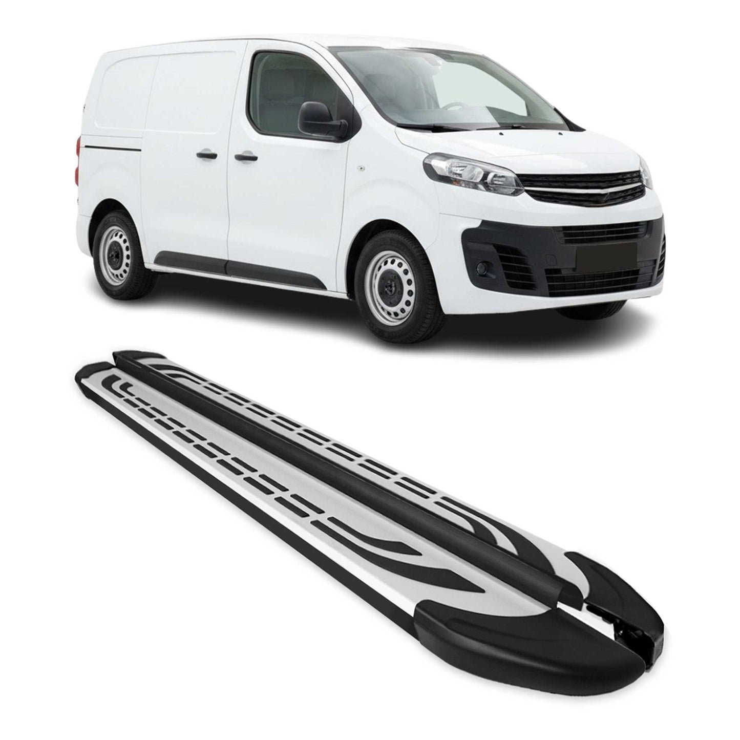 Trittbretter Seitenschweller für Opel Vivaro C 2019-2025 L1 Kurzer Alu Schwarz