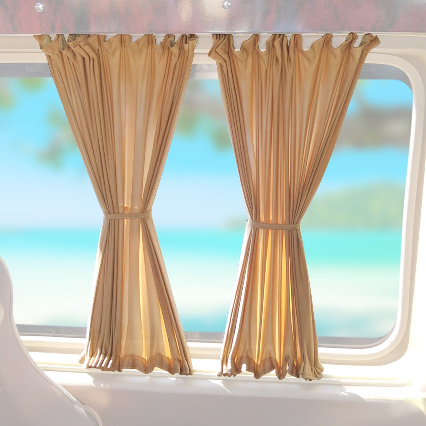 Parasolar cu perdea la comandă pentru Mercedes Vito 2003-2014 bej mediu 6 buc.