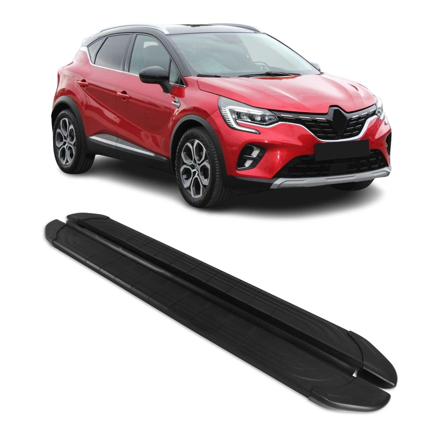 Seitenschweller Trittbretter für Renault Captur 2020-2025 Schwarz Aluminium 2x