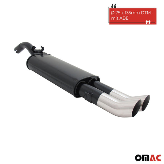 Novus Sportauspuff für VW Golf 2 19E 2x76mm DTM Endschalldämpfer mit ABE