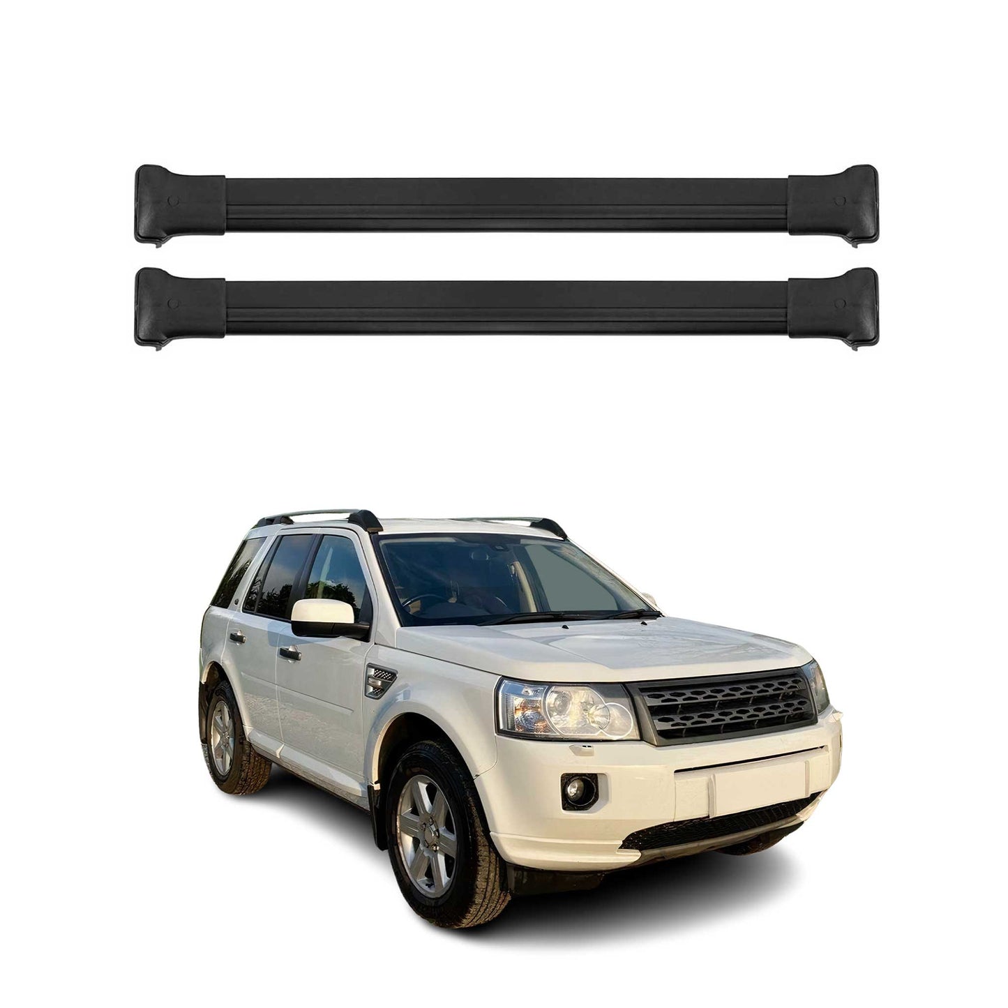 Dachträger Grundtäger für Land Rover Freelander 2 2007-2015 75kg Alu Schwarz 2x