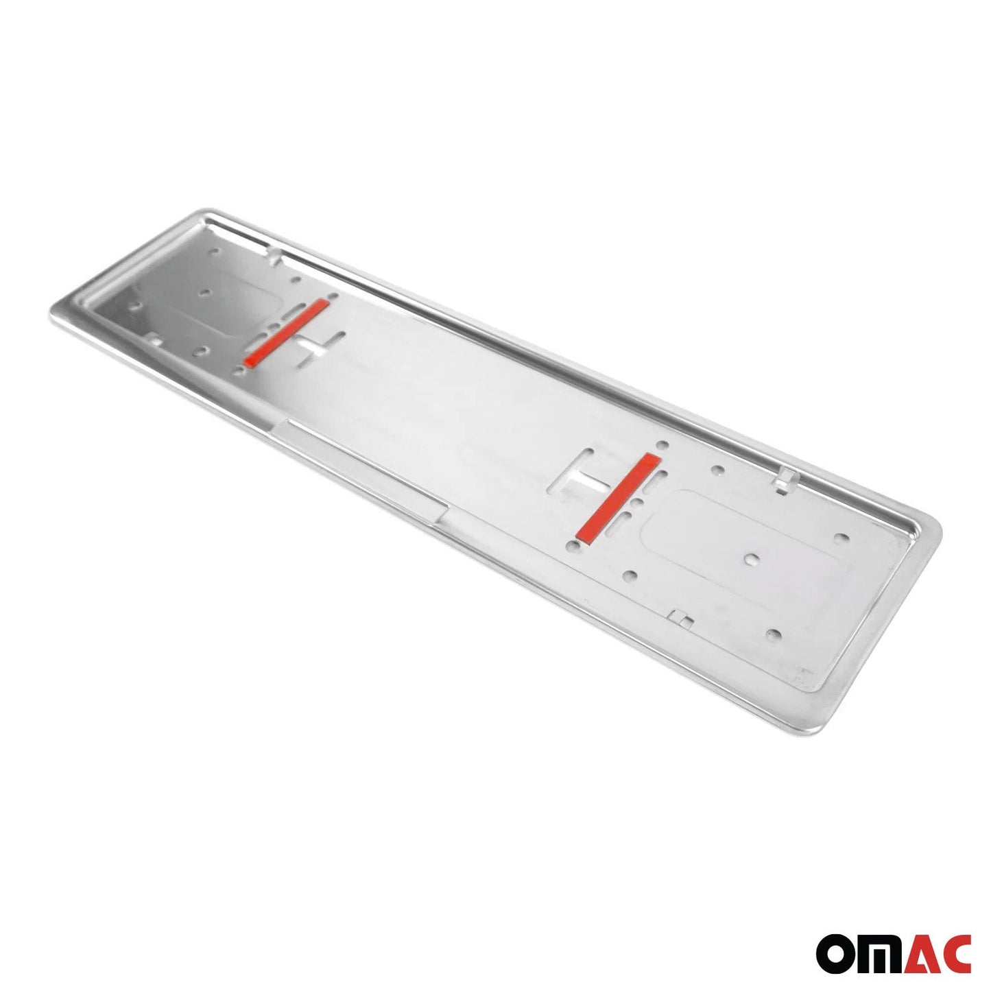 Suport pentru plăcuță de înmatriculare, universal, set de 2 piese, oțel inoxidabil cromat, 11x52 cm