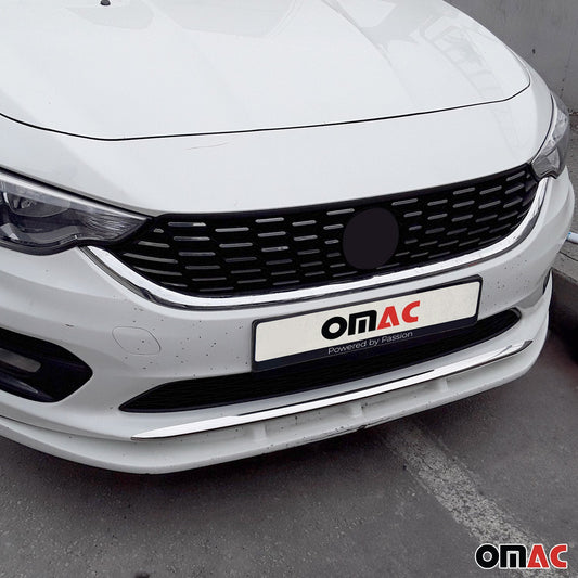 Benzi decorative grilă radiator pentru Fiat Tipo 2015-2024, oțel inoxidabil, argintiu, 1 bucată