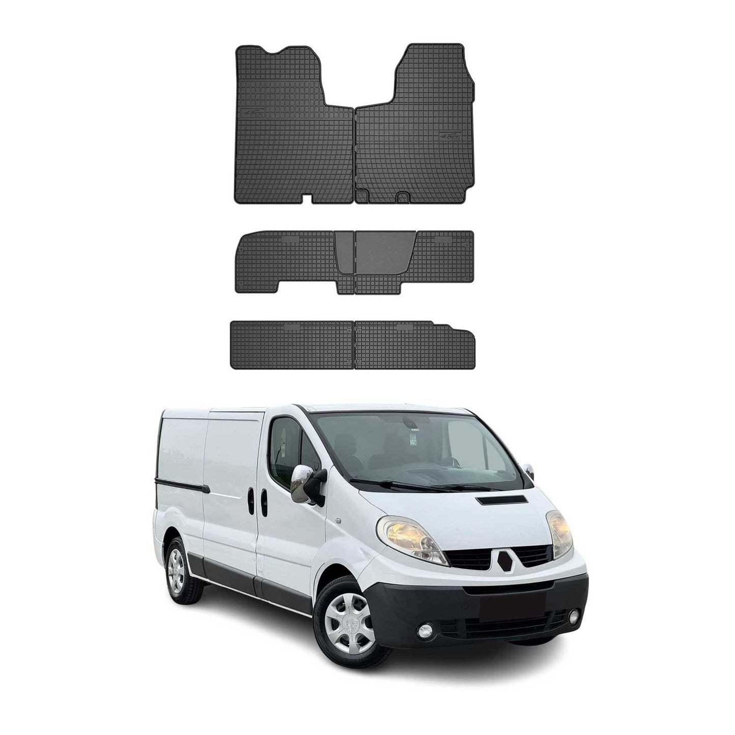 OMAC Gummi Fußmatten für Renault Trafic 2001-2014 Automatten Gummi Schwarz 6tlg