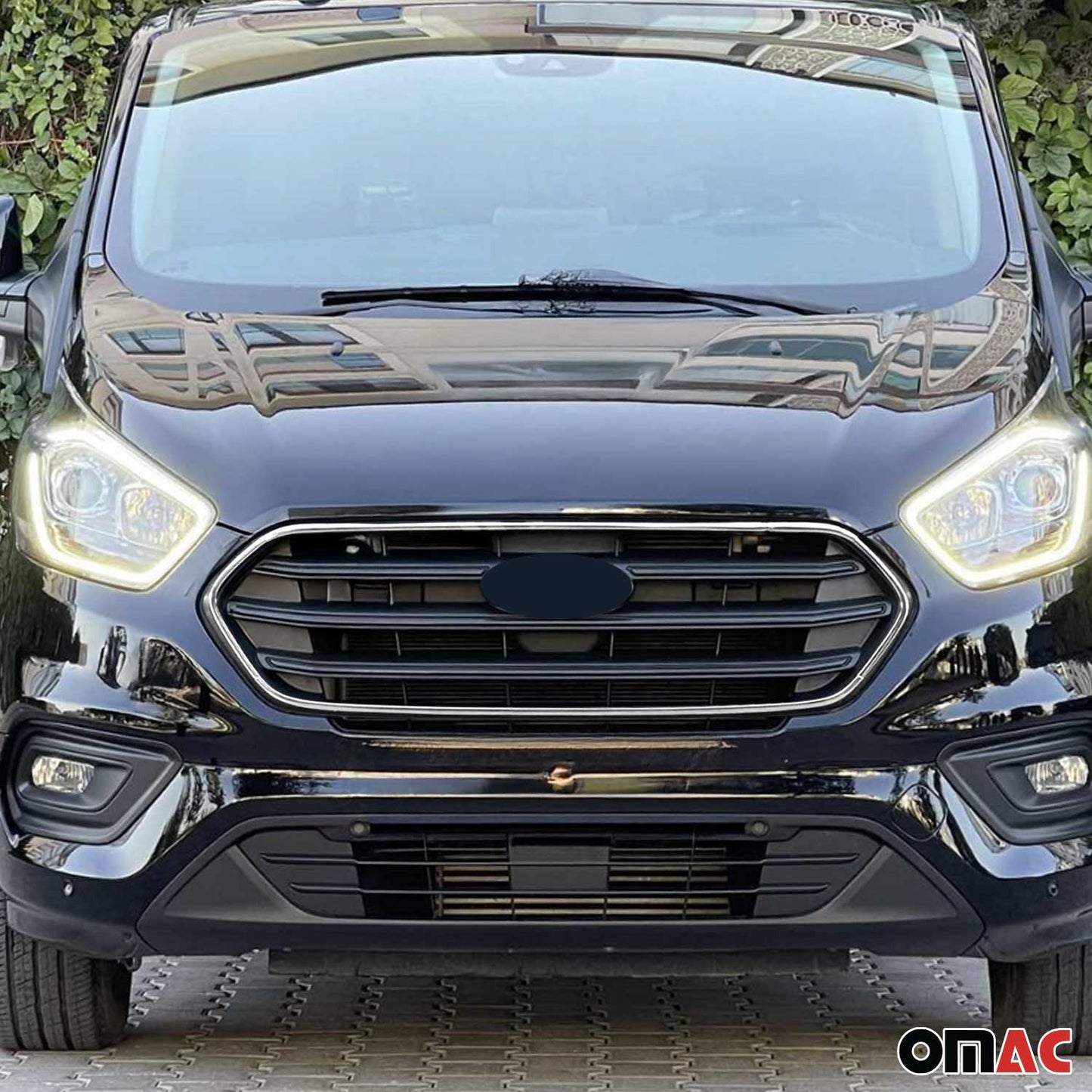 Kühlergrill Leisten Grillleisten für Ford Transit Custom 2018-2023 Chrom 4x