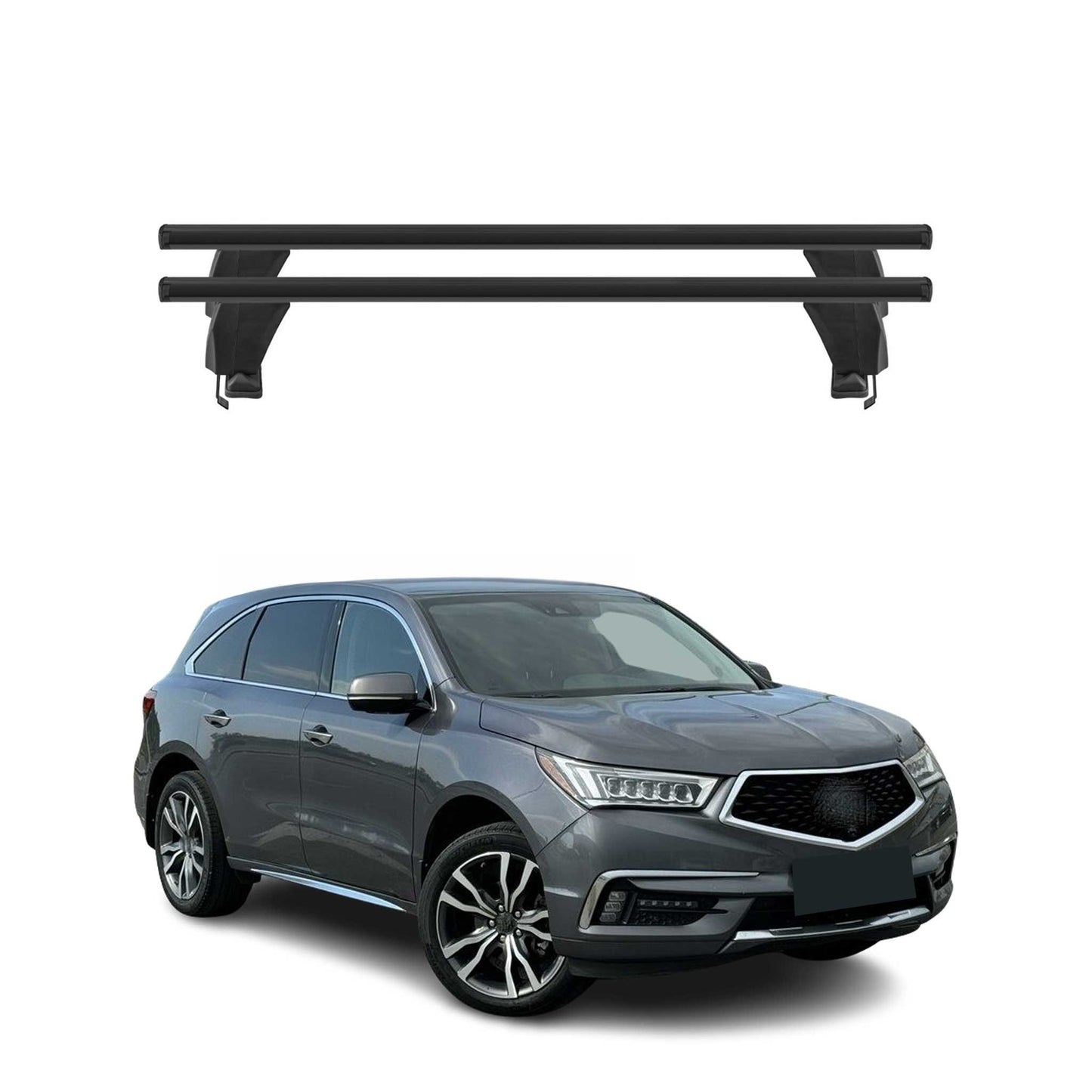 Menabo Dachträger Grundtäger für Acura MDX 2014-2020 50kg Alu Schwarz 2 tlg