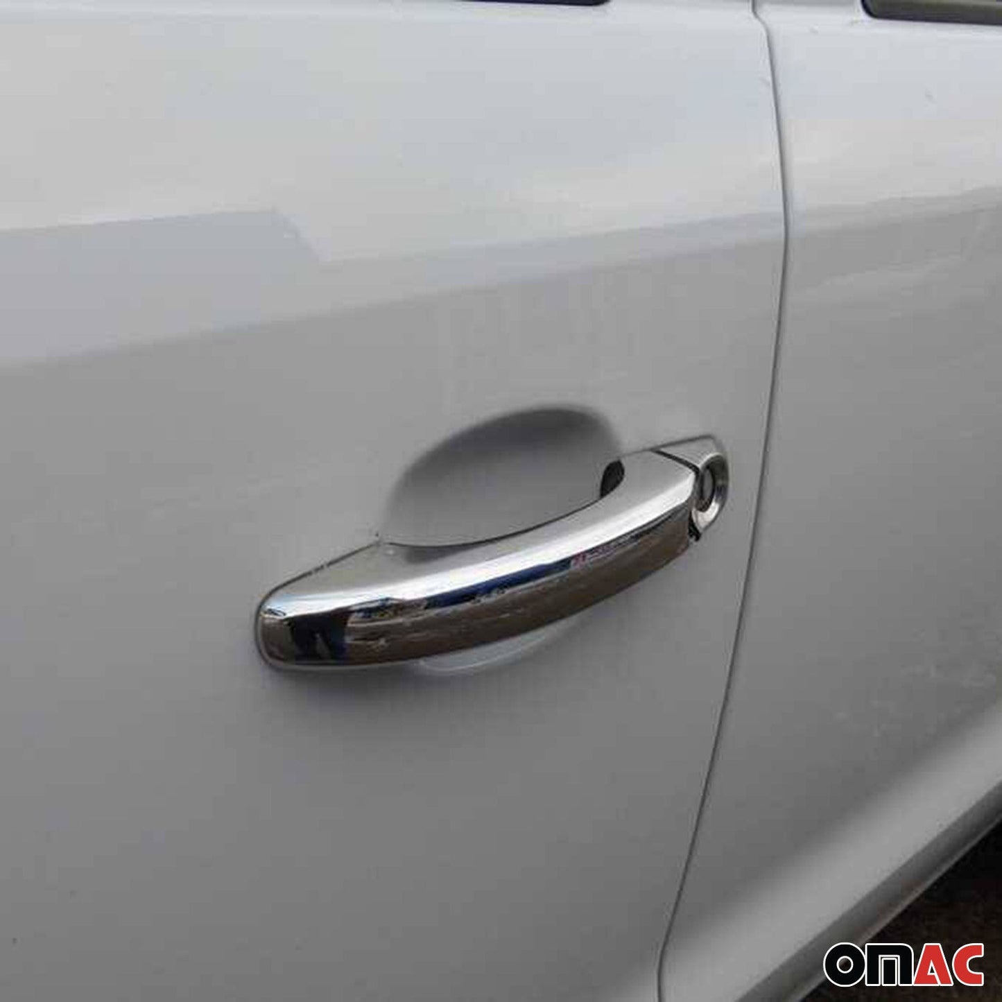 Ornamente mâner ușă, capace mâner ușă pentru VW Touareg 2002-2010, oțel inoxidabil, argintiu, 8 bucăți