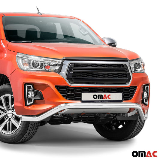Bară de protecție față, bară de protecție față pentru Toyota Hilux 2018-2022, oțel, omologată ABE, argintiu