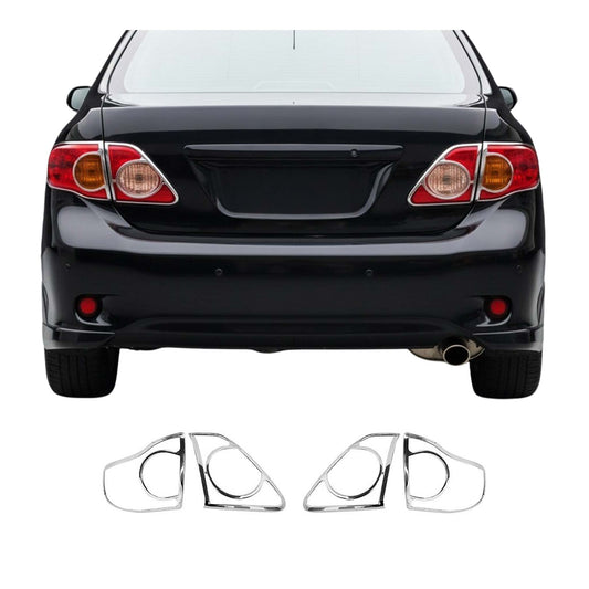 Rücklicht Leisten Heckleuchte für Toyota Corolla 2007-2013 Chrom ABS Silber 4tlg