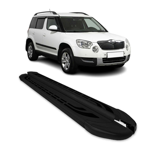 Trittbretter Seitenschweller Seitenbretter für Skoda Yeti 2010-2017 Alu Schwarz
