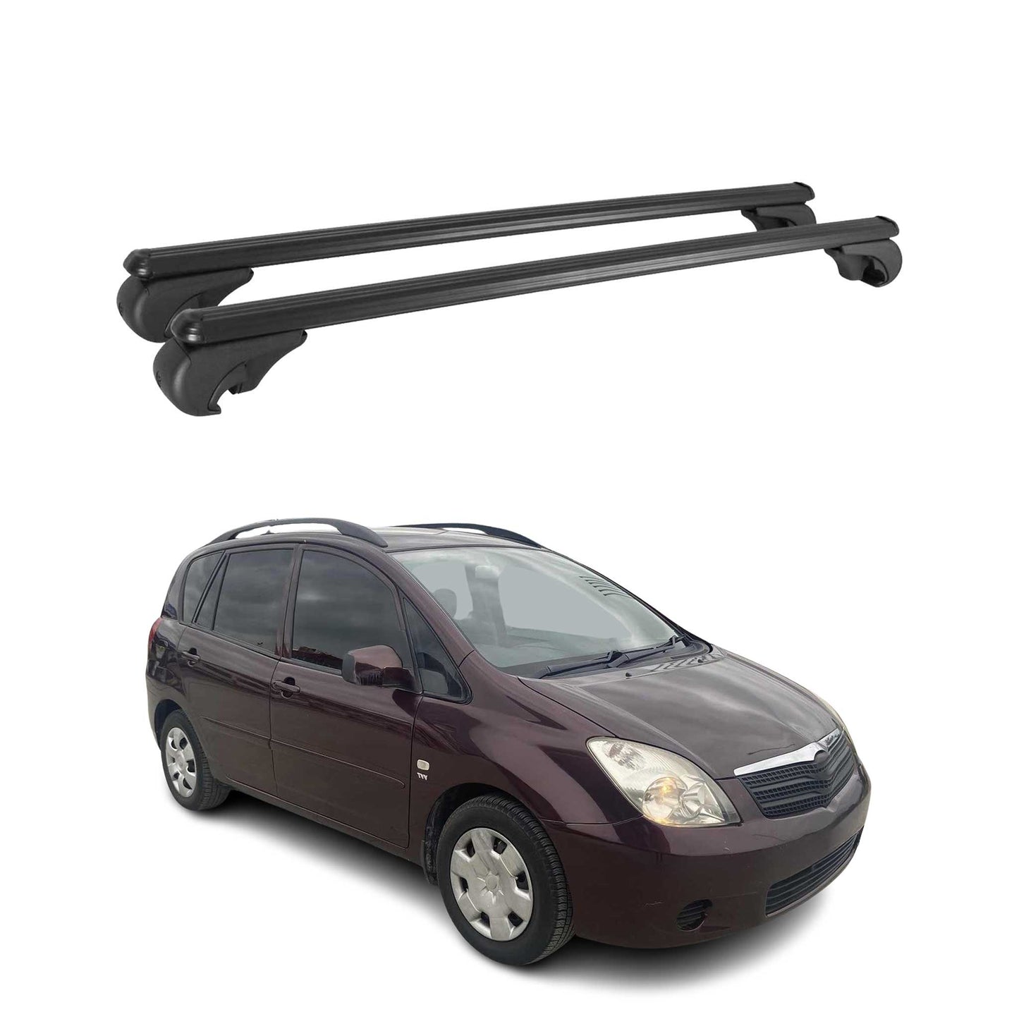 Portbagaj plafon pentru Toyota Yaris Verso 1999-2005, bază portbagaj, aluminiu, negru